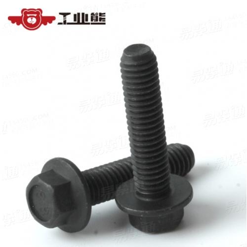 碳钢8.8级 镀黑色锌镍合金240小时 六角法兰面螺栓 GB5787 M6*25