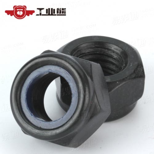 8級 鍍黑色鋅鎳合金500H I型非金屬嵌件六角鎖緊螺母 DIN985 M14