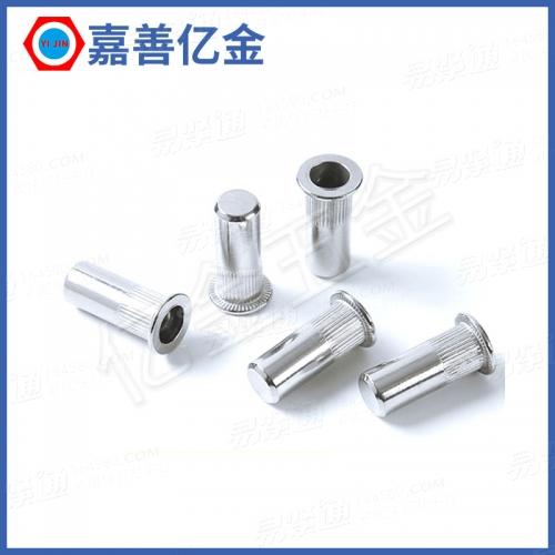 YJT3004 【滚花盲孔平圆头圆柱铆螺母】