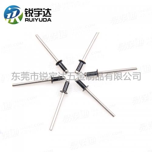 DIN EN ISO15980铁帽铁芯开口型沉头抽芯铆钉沉头铁拉钉黑色