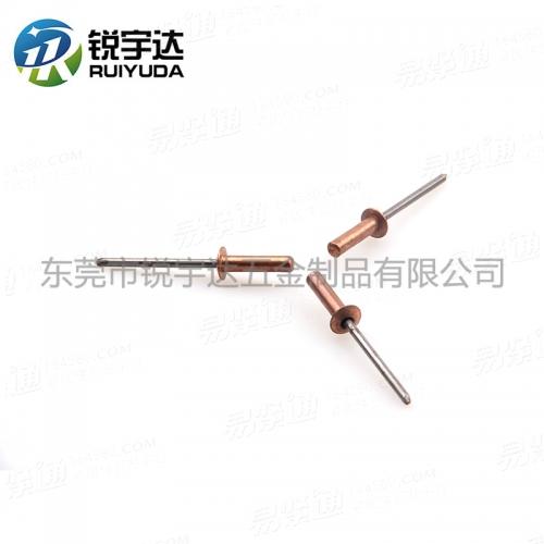 GB12615封闭型扁圆头抽芯铆钉 封闭圆头铜拉钉