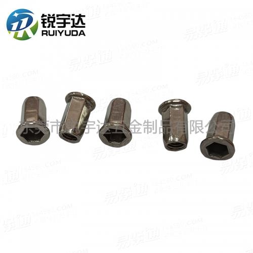 YJT8003平圆头全六角铆螺母平头全六角不锈钢拉帽