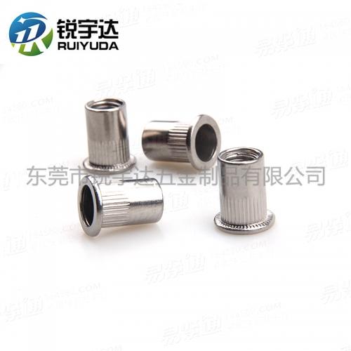 GB17880.1平頭鉚螺母平頭柱紋不鏽鋼拉帽