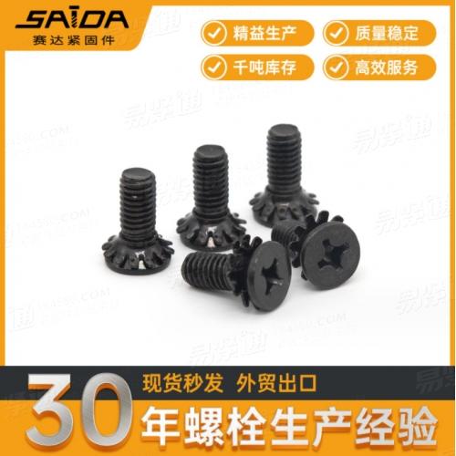 GB9074.9沉头十字组合螺钉锥形锁紧垫圈组合螺丝GB819带齿螺钉