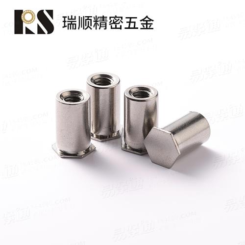 冷镦不鏽鋼304壓鉚螺柱通孔盲孔六角柱BSOS-M4-10 BSOS-M4-12 -14