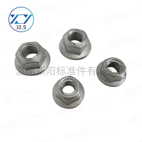 厂家供应10级法兰锁紧螺母达克罗全金属锁紧螺母厂家直销锁片法兰螺母