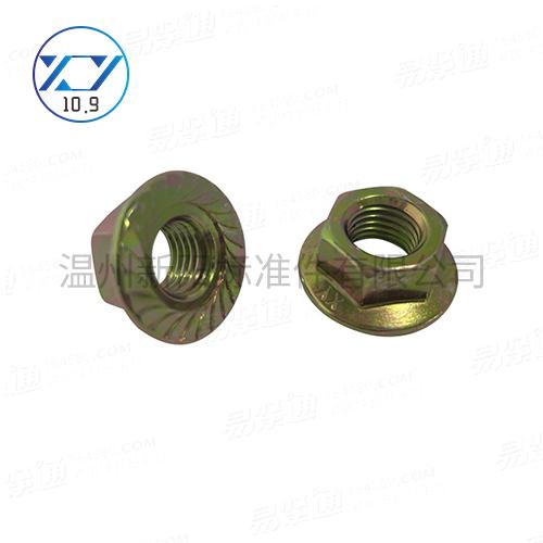 廠家供應 碳鋼10級法蘭面鎖緊螺母 ISO4161花齒法蘭螺母碳鋼六角法蘭面鎖緊螺母防滑螺絲帽六角法蘭螺帽螺母