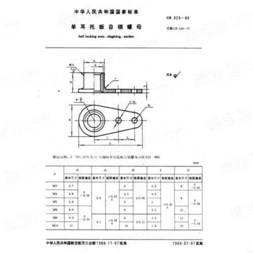航空标準件 GB929 六價彩鋅 單耳托闆自鎖螺母 材質30crMnSiA、ML25
