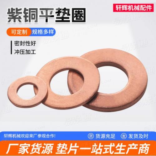 現貨批發異形紫銅墊片墊圈 船用金屬螺絲墊片退火紫銅密封墊圈