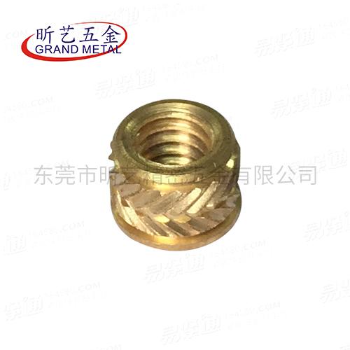 滾花銅螺母 銅螺母熱熔注塑螺母 雙斜紋銅鑲嵌銅花母