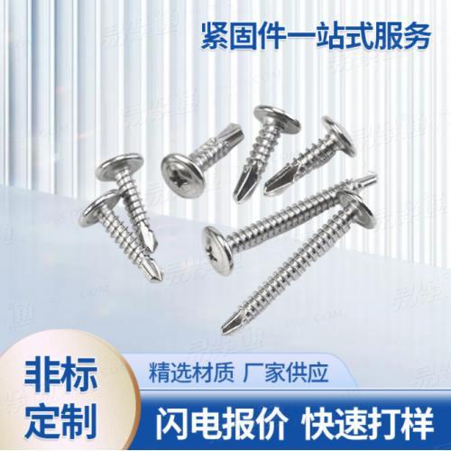 供應圓頭自鑽華司鑽尾螺絲大扁頭十字沉頭帶墊螺釘不鏽鋼燕尾釘廠