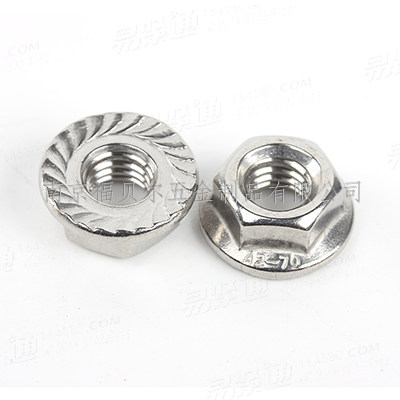 304不锈钢A2-70六角法兰螺母带齿DIN6923