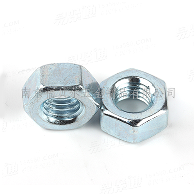 A碳钢8级蓝白锌六角螺母DIN934