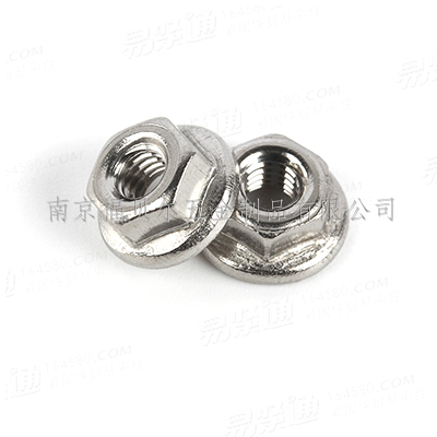 304不锈钢A2-70六角法兰螺母带齿DIN6923