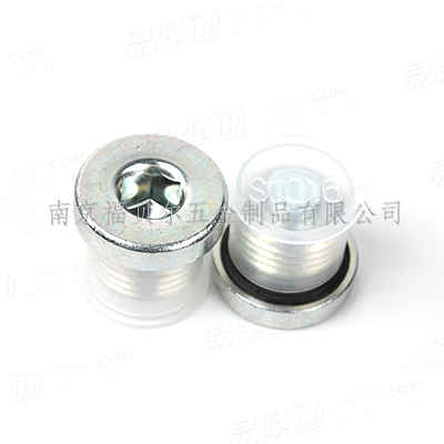 碳鋼環保藍白鋅封閉(24/72h)定制内六角帶磁鐵堵頭(含ED墊)定制D5747