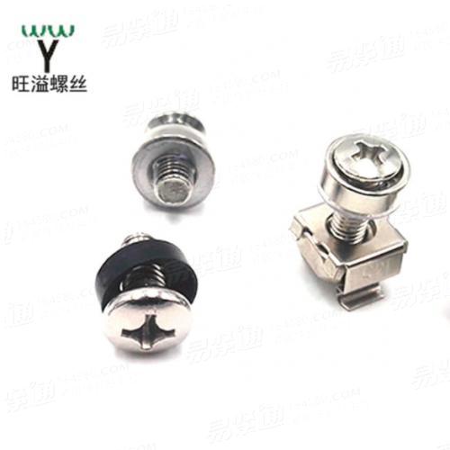 温州厂家皇冠螺丝三组合十字组合不锈钢201/304现货机柜螺钉卡母YJT4031