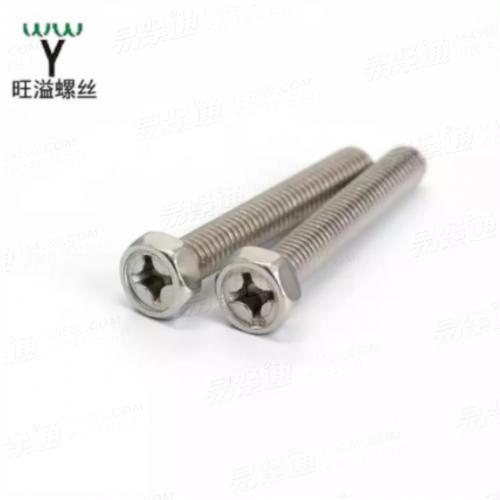 304 201不鏽鋼凹頭十字外六角螺絲GB29.2凹腦六角螺栓M4M5M6M8