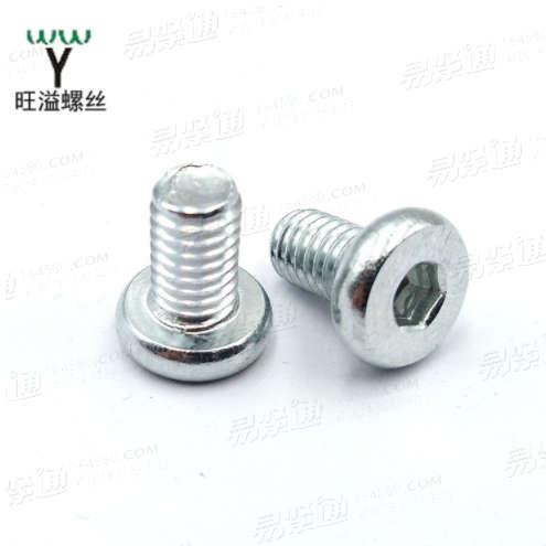 温州厂家碳钢镀锌平圆头内六角家具螺丝螺栓螺钉平头内六角螺丝M6