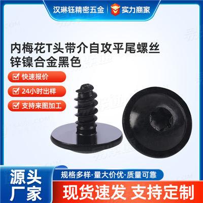 螺丝电子设备专用紧固件锌镍合金黑色内梅花T头带介自攻平尾螺丝
