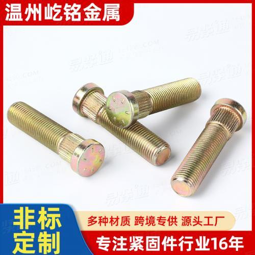 滚花漆和轮毂螺栓 车轮螺栓柱齿纹圆柱面螺栓 非标定 制