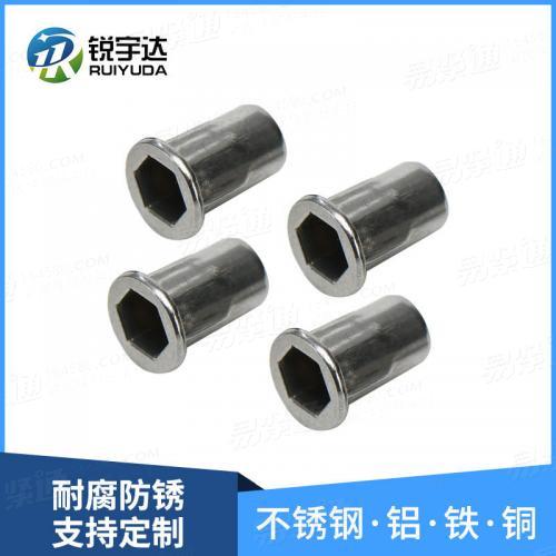 不锈钢304拉铆螺母镀锌平头半六角拉母铝型材拉帽新能源拉铆螺母