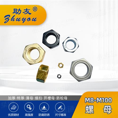 ISO4032六角螺母 M6-M100国标GB6170 4/8/10/12级碳钢六角螺帽
