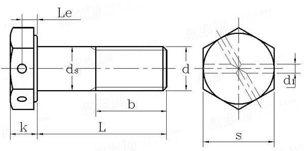 Q  171 細牙六角頭頭部帶孔螺栓