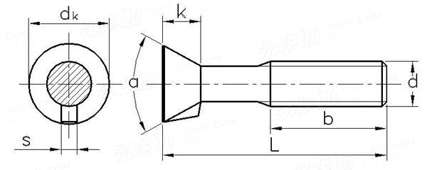 DIN  604 - 1981 沉頭帶榫螺栓