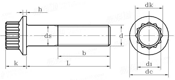 SAE J 58 - 1998 十二角法兰螺栓