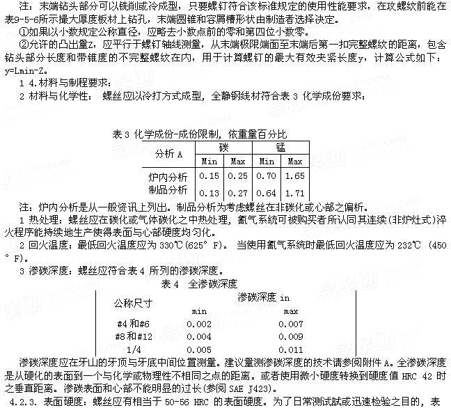 SAE J 78 - 1998 鑽尾自攻釘的技術要求