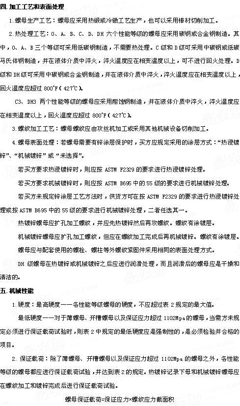 ASTM A 563 - 2007 碳钢、合金钢螺母机械性能标准