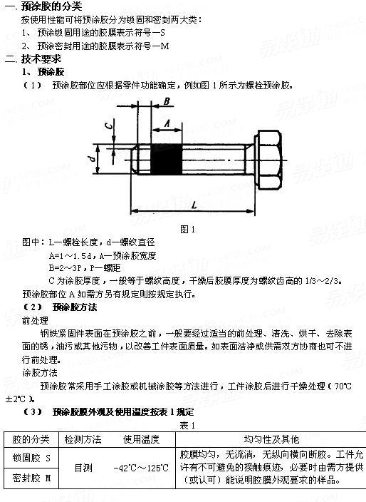 QC /T 597 - 1999 螺纹紧固件预涂微胶囊厌氧干膜胶