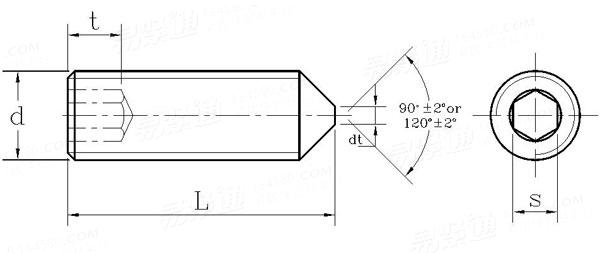 NF E 25-172 - 2004 内六角锥端紧定螺钉
