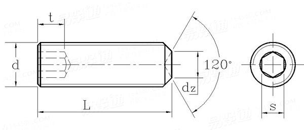 NF E 25-174 - 2004 内六角凹端緊定螺釘