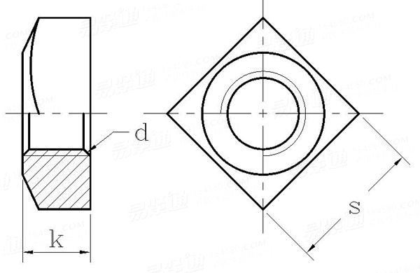 BS  325 - 1947 粗制四方螺母Table7