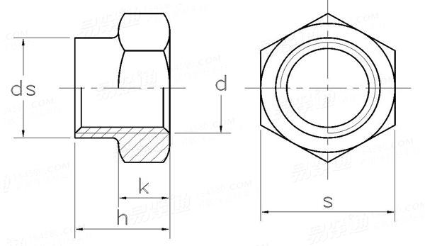 GB /T 1338 - 1988 小六角扁自锁螺母