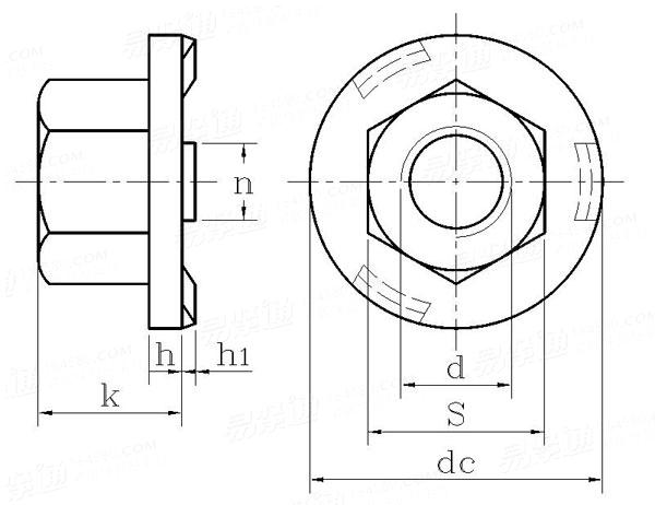 NF E 25-430 - 2004 六角法兰焊接螺母