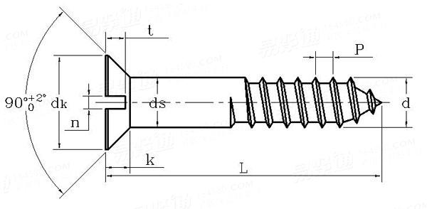 NF E 25-604 - 1984 開槽沉頭木螺釘