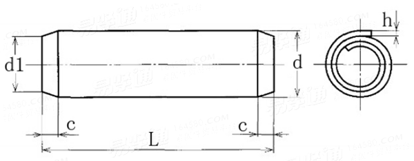 ASME/ANSI B 18.8.100M (B18.8.3M-H) - 2000 (R2005) 米制 重型 卷制弹性圆柱销