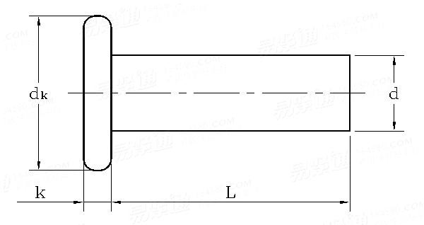 BS  4620 (T5) - 1970 米制冷锻平头铆钉 [Table 5]
