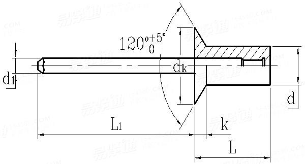 GB /T 12616.1 - 2004 封閉型沉頭抽芯鉚釘 11級 （鋁釘，鋼芯）