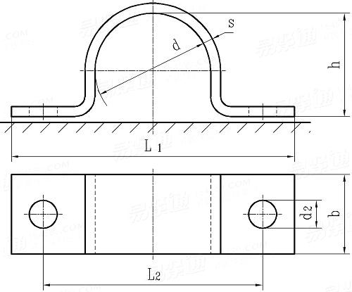 DIN  1593 - 1988 帶擰緊機構的重型管夾.有軌車輛用雙端頭的管夾