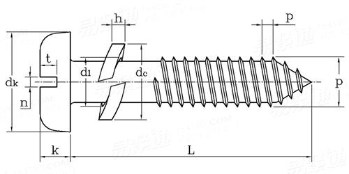 ASME/ANSI B 18.13.1M - 2011 米制開槽盤頭自攻螺釘和彈墊組合 SEMS [Table 2]