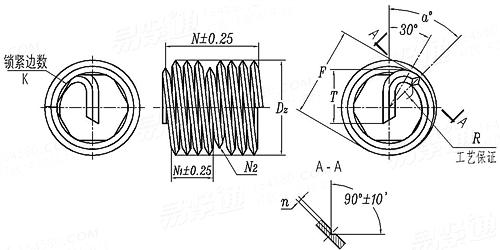 GJB  5109 - 2002 锁紧型有折断槽钢丝螺套
