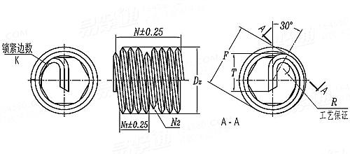 GJB  5110 - 2002 锁紧型无折断槽钢丝螺套