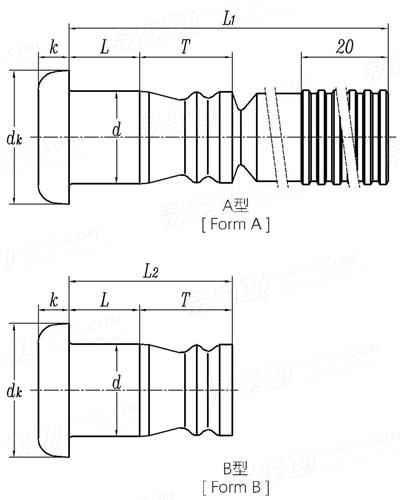 GJB  381.2 - 1987 平頭抗剪型環槽鉚釘