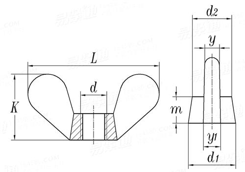 UNI  5448 (B) - 1971 蝶形螺母（圆翼）