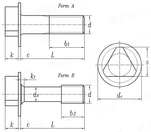 DIN  22424 - 1990 三角头带垫螺钉