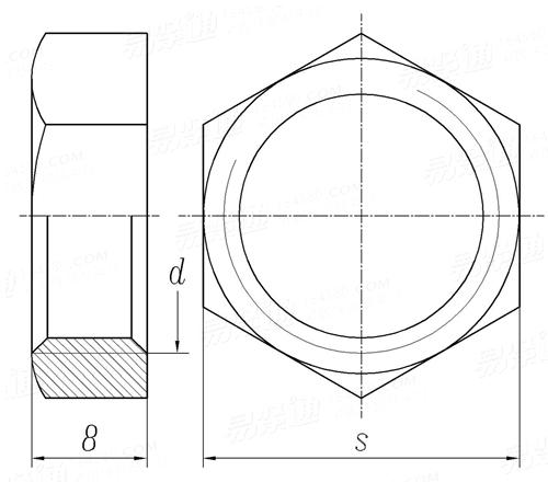 DIN  74305-2 - 1994 非焊接管连接六角螺母