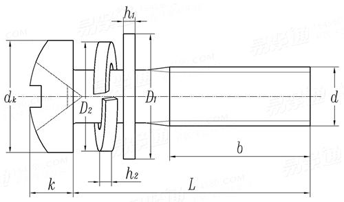 JIS B 1188 (T1A) - 1995 十字槽盘头螺钉、平垫和弹垫组合件